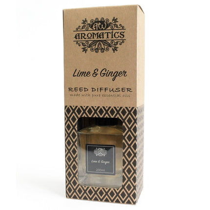 200ml Lime & Ginger Essential Oil Reed Diffuser – Fresh Citrus & Spicy Aroma