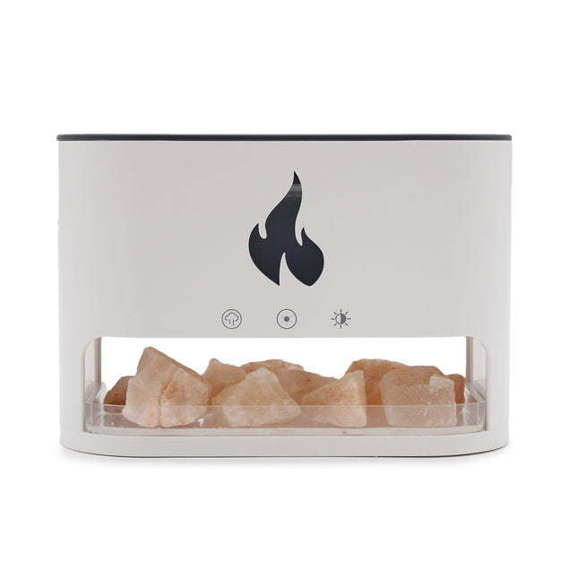 Blaze Aroma Diffuser – Himalayan Salt Chamber – USB-C Flame Effect (Salt Included)
