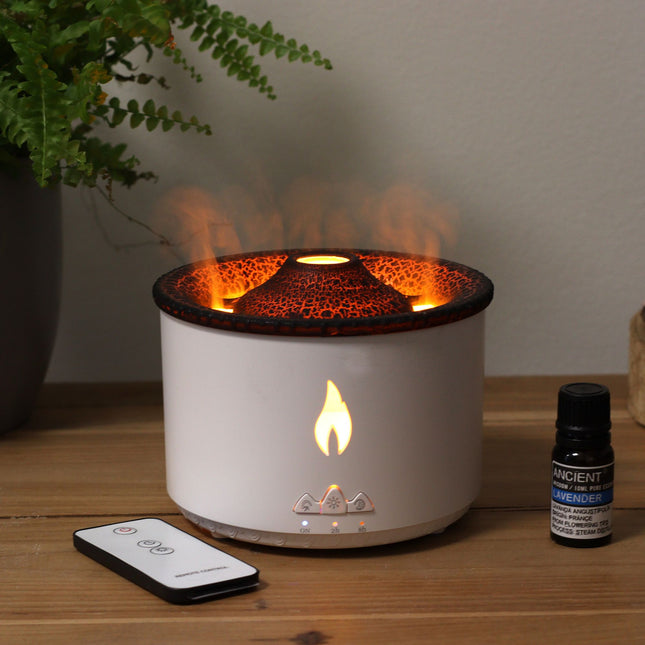 Medium Volcano Effect Aroma Diffuser 360ml – 3D Flame Humidifier with Remote