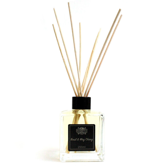 200ml Basil & May Chang Essential Oil Reed Diffuser | Fresh & Uplifting Home Fragrance