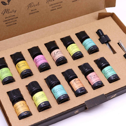 Summer Essential Oil Gift Set – 12 Pure Citrus & Fresh Aromatherapy Oils