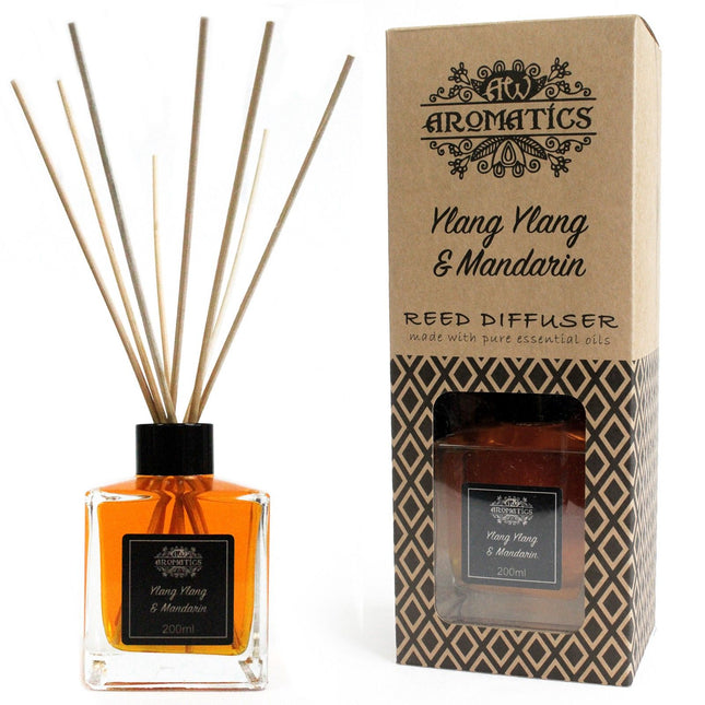 200ml Ylang Ylang & Mandarin Essential Oil Reed Diffuser | Long-Lasting Natural Home Fragrance
