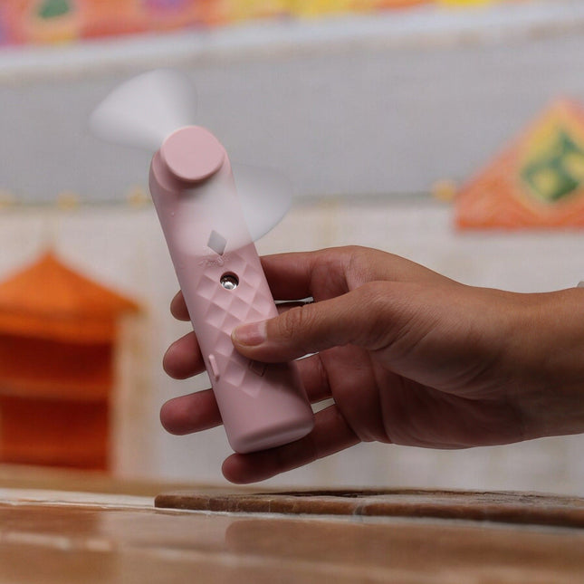 Pink Nano Mist Face Fan & Spray – USB Rechargeable Portable Cooling Hydrator