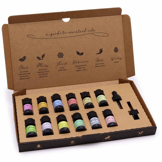 Spring Essential Oil Gift Set – 12 Pure Aromatherapy Oils (5ml)
