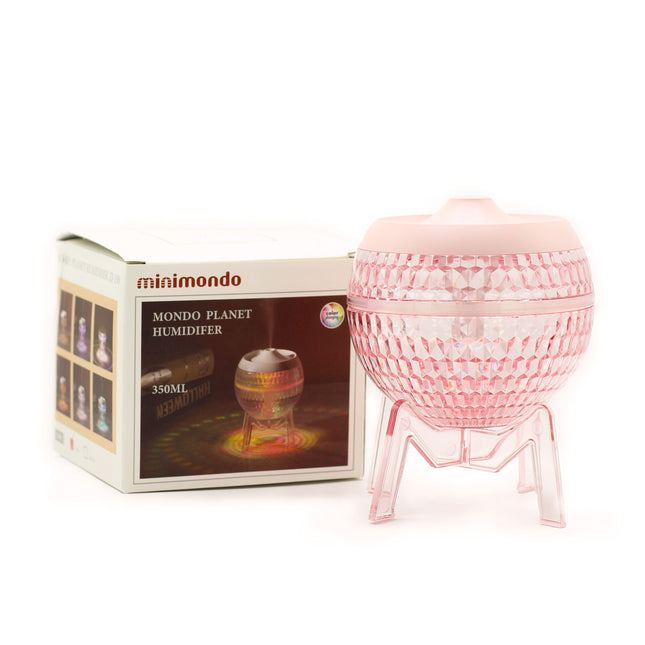 Pink Humidifier Mondo Planet – USB Ultrasonic Air Humidifier with Color Changing Light