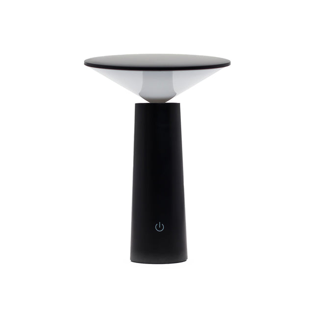 Black Mushroom Touch Table Lamp – USB-C Rechargeable LED Light
