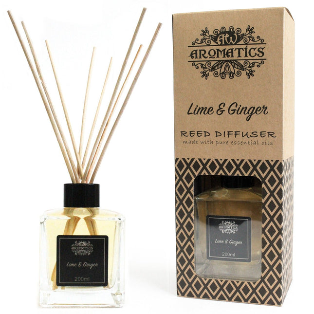 200ml Lime & Ginger Essential Oil Reed Diffuser – Fresh Citrus & Spicy Aroma