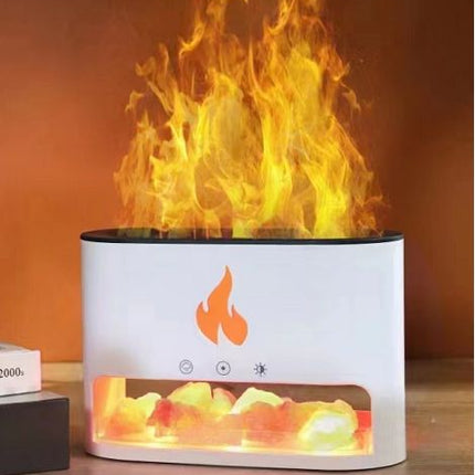 Blaze Aroma Diffuser – Himalayan Salt Chamber – USB-C Flame Effect (Salt Included)