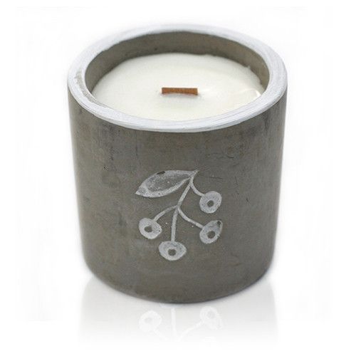 Concrete Soy Candle with Wooden Wick – Juniper & Sweet Gin