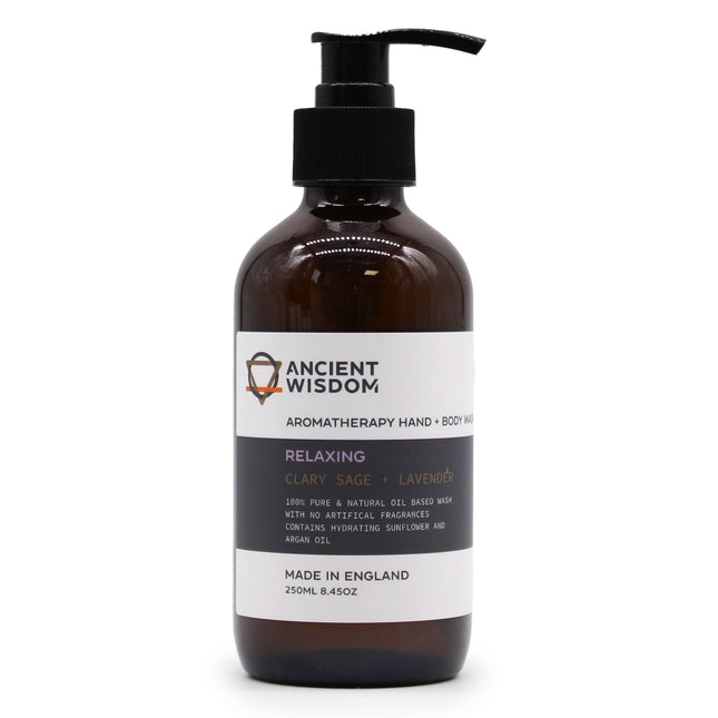 Clary Sage & Lavender Hand & Body Wash 250ml | Calming Natural Aromatherapy Cleanser