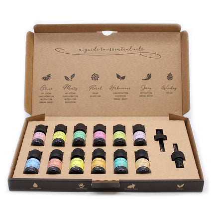Essential Oil Gift Set – Top 12 Pure Aromatherapy Oils (5ml)