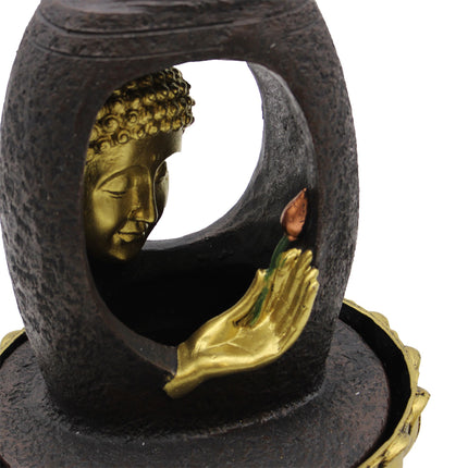 Tabletop Water Feature with Golden Buddha – Indoor Fountain 30 cm