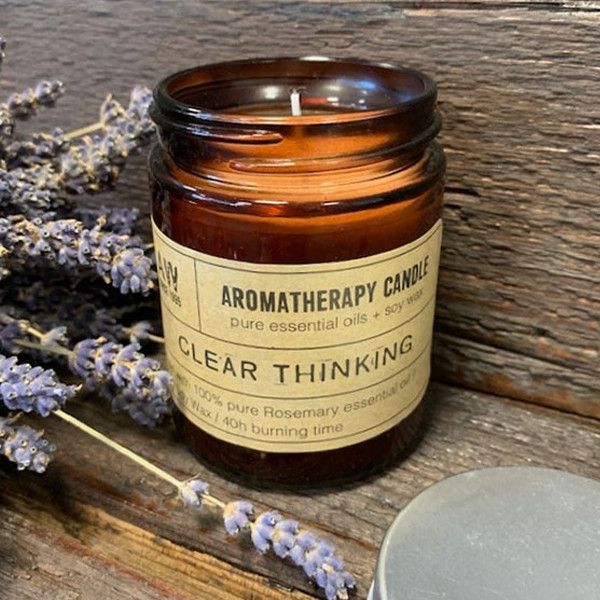 Aromatherapy Soy Candle 200g – Clear Thinking | 100% Pure Rosemary Oil