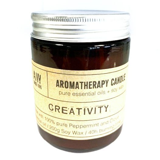 Aromatherapy Soy Candle 200g – Creativity | Peppermint & Clove Essential Oils