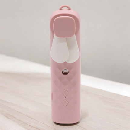 Pink Nano Mist Face Fan & Spray – USB Rechargeable Portable Cooling Hydrator