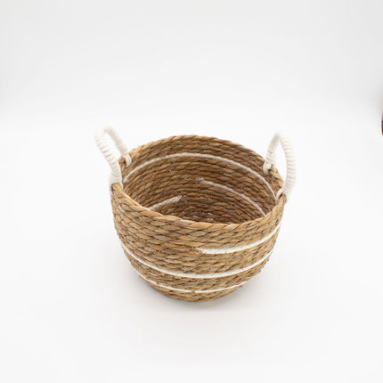 Cotton & Seagrass Large Basket Set – Natural Stripes (Set of 3)