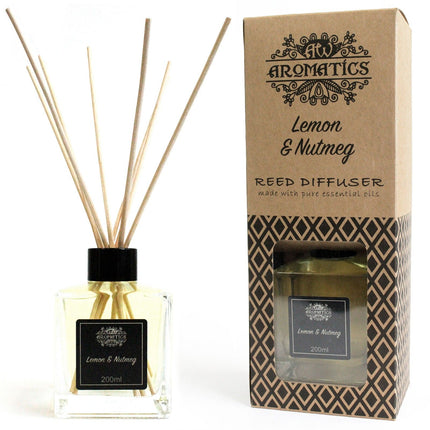 200ml Lemon & Nutmeg Essential Oil Reed Diffuser | Warm & Inviting Home Fragrance