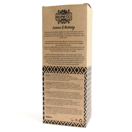 200ml Lemon & Nutmeg Essential Oil Reed Diffuser | Warm & Inviting Home Fragrance